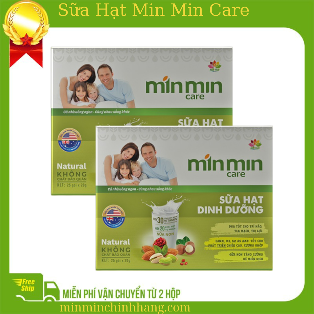 (2 hộp 50 gói) Sữa Hạt Dinh Dưỡng Min Min Care dạng gói